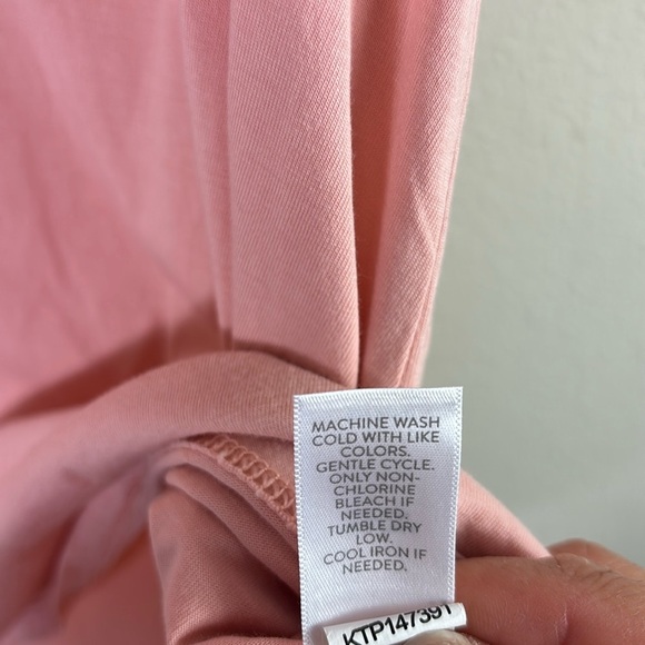 Pure Jill PJ Pima Elliptical Tee 100% Cotton Coral Cream Pink size Large - Picture 6 of 8